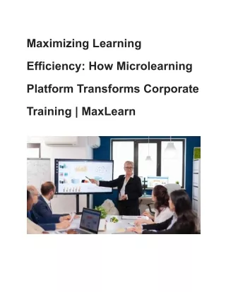 maximizing learning