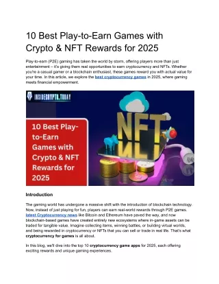 10 Best Play-to-Earn Games with Crypto & NFT Rewards for 2025