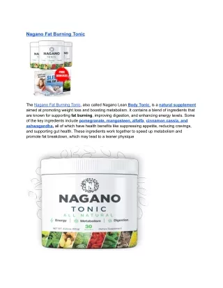 Nagano Fat Burning Tonic