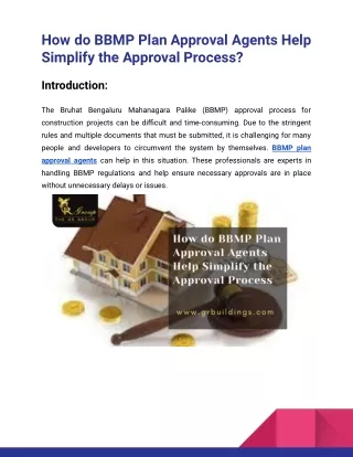 how do bbmp plan approval agents help simplify
