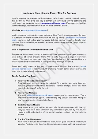 How to Ace Your Licence Exam Tips for Success