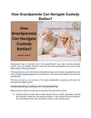 How Grandparents Can Navigate Custody Battles