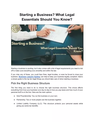 Starting a Business_ What Legal Essentials Should You Know