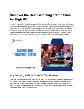 Discover the Best Gambling Traffic Sites for High ROI