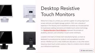 Explore the Benefits of Desktop Resistive Touch Monitors by Obey Co Limited