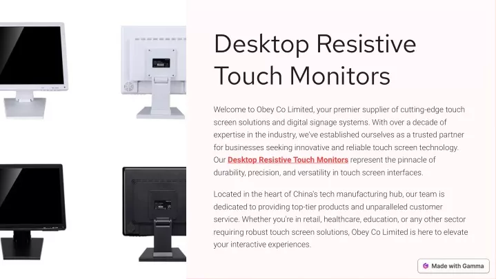 desktop resistive touch monitors