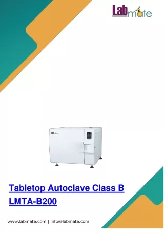 tabletop autoclave class b lmta b200
