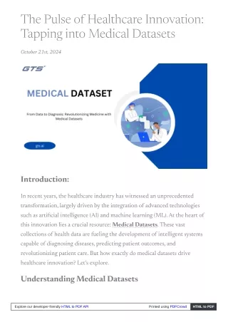 The Pulse of Healthcare Innovation: Tapping into Medical Datasets