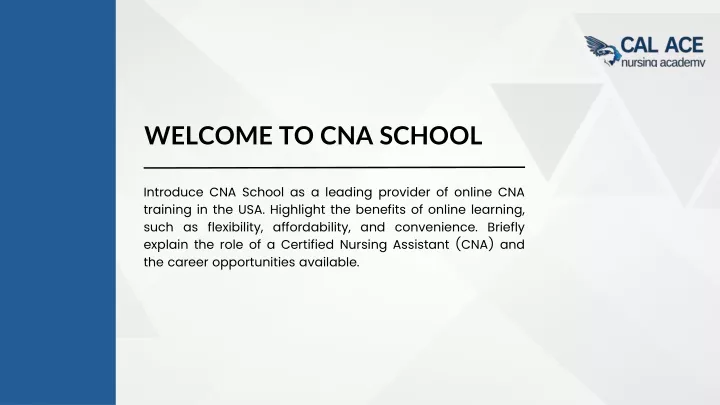 welcome to cna school