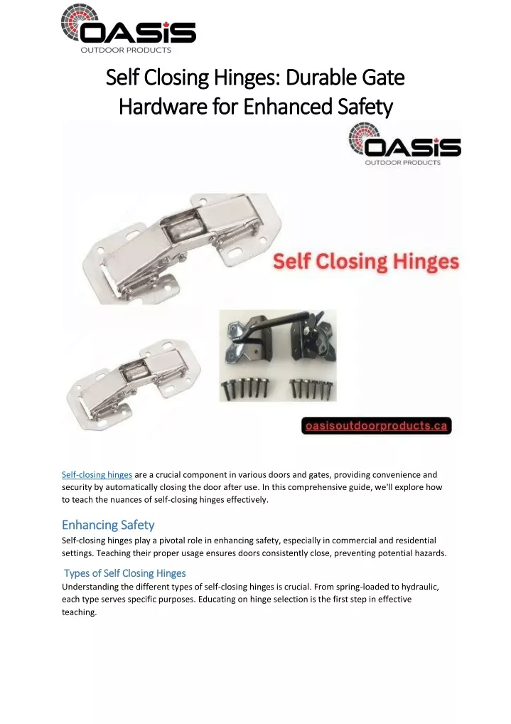 self closing hinges durable gate self closing