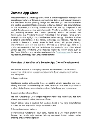 Zomato app clone
