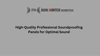 High-Quality Professional Soundproofing Panels for Optimal Sound