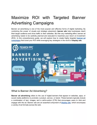 Maximize ROI with Targeted Banner Advertising Campaigns