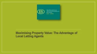 Maximising Property Value The Advantage of Local Letting Agents