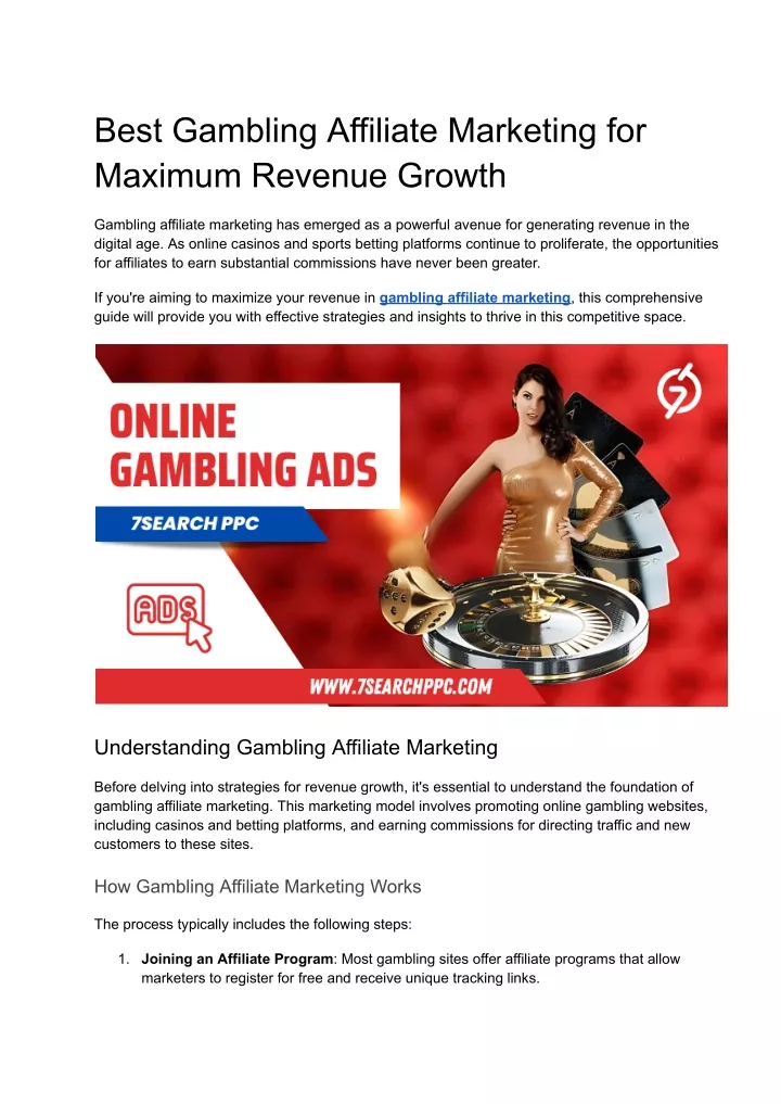 best gambling affiliate marketing for maximum