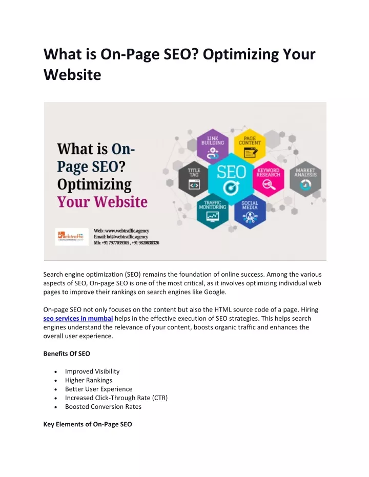 what is on page seo optimizing your website