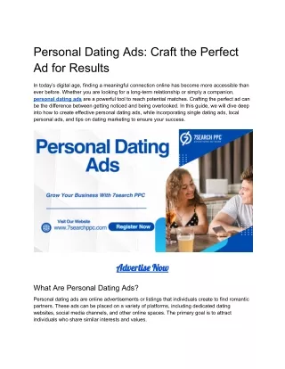 Personal Dating Ads_ Craft the Perfect Ad for Results