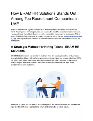 top recruitment companies in UAE