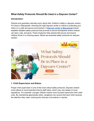 what safety protocols should be used in a daycare