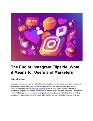 the end of instagram flipside what it means