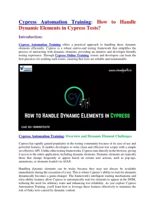 cypress automation training how to handle dynamic
