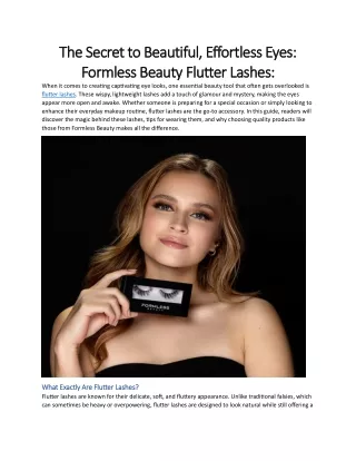 The Secret to Beautiful, Effortless Eyes : Formless Beauty Flutter Lashes