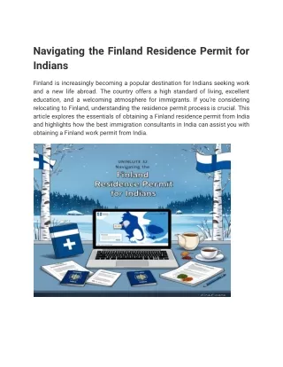 Navigating the Finland Residence Permit for Indians