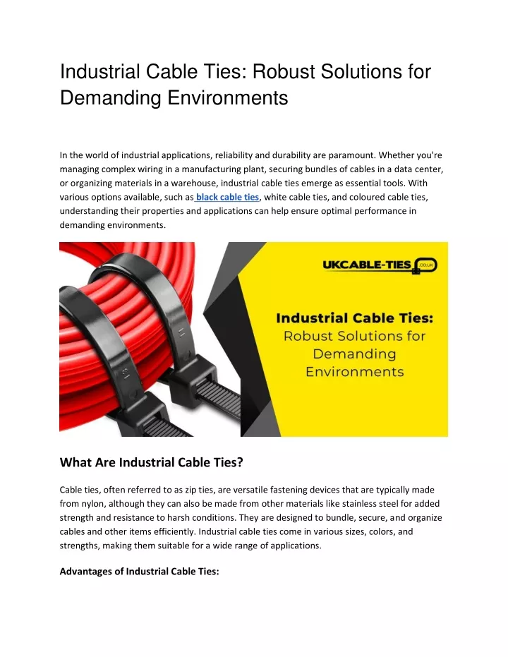 industrial cable ties robust solutions