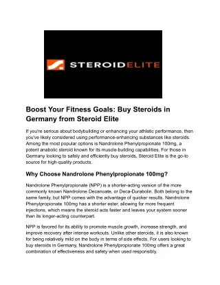 Boost Your Fitness Goals_ Buy Steroids in Germany from Steroid Elite