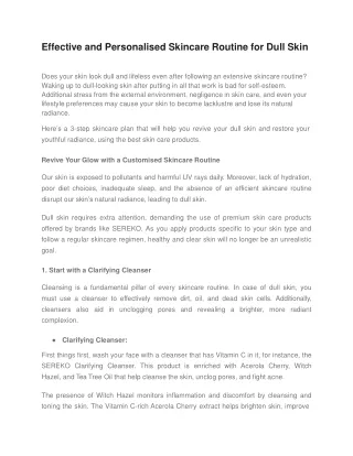 effective and personalised skincare routine