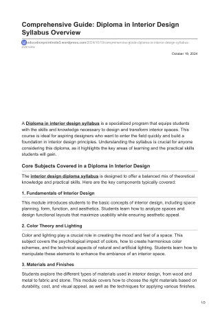 comprehensive guide diploma in interior design