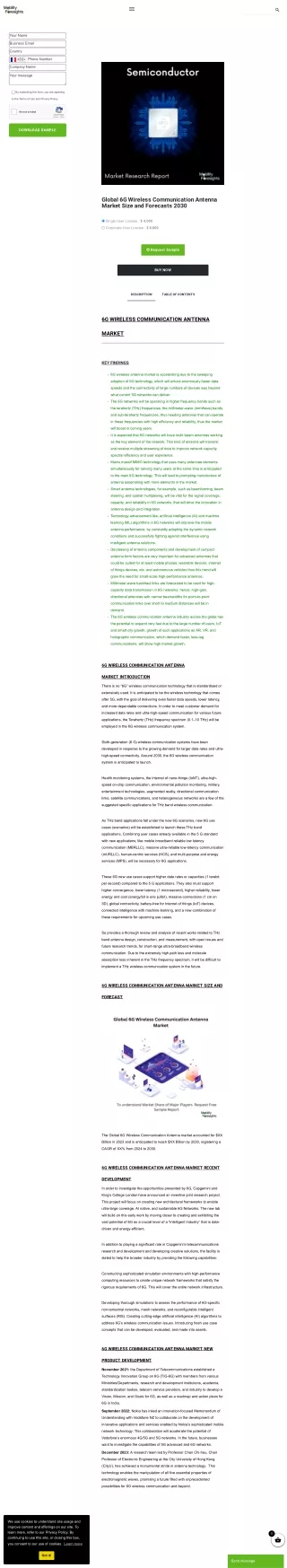 Global 6G Wireless Communication Antenna Market Trends 2030