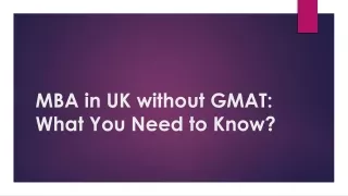 MBA in UK without GMAT