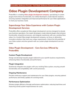 Odoo Plugin Development Company | Hire Odoo Plugin Developers