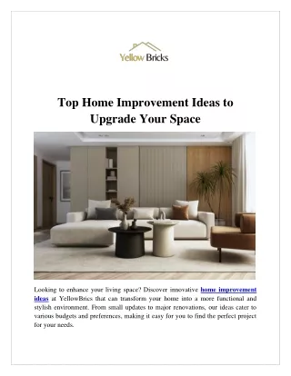 Top Home Improvement Ideas to Upgrade Your Space