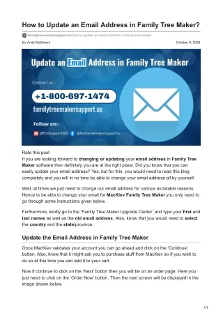 How to Update an Email Address in Family Tree Maker