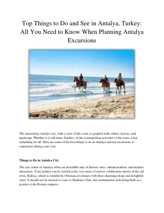 top things to do and see in antalya turkey