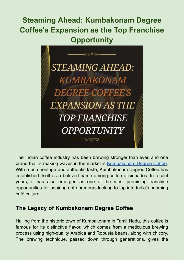 steaming ahead kumbakonam degree coffee