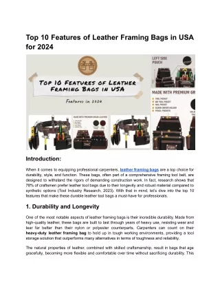 Top 10 Features of Leather Framing Bags