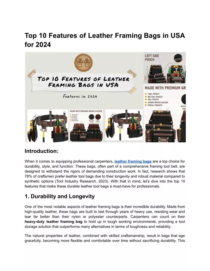 top 10 features of leather framing bags