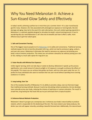 why you need melanotan ii achieve a sun kissed