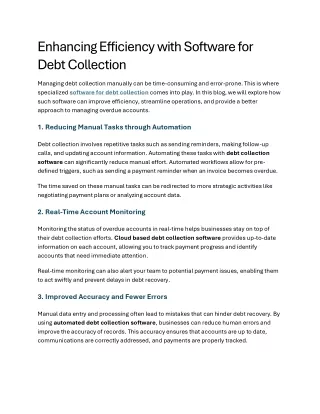 Enhancing Efficiency with Software for Debt Collection