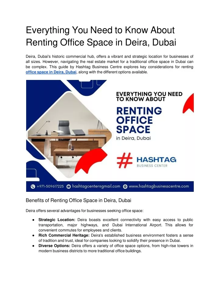 everything you need to know about renting office space in deira dubai