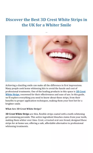 3d crest white strips UK