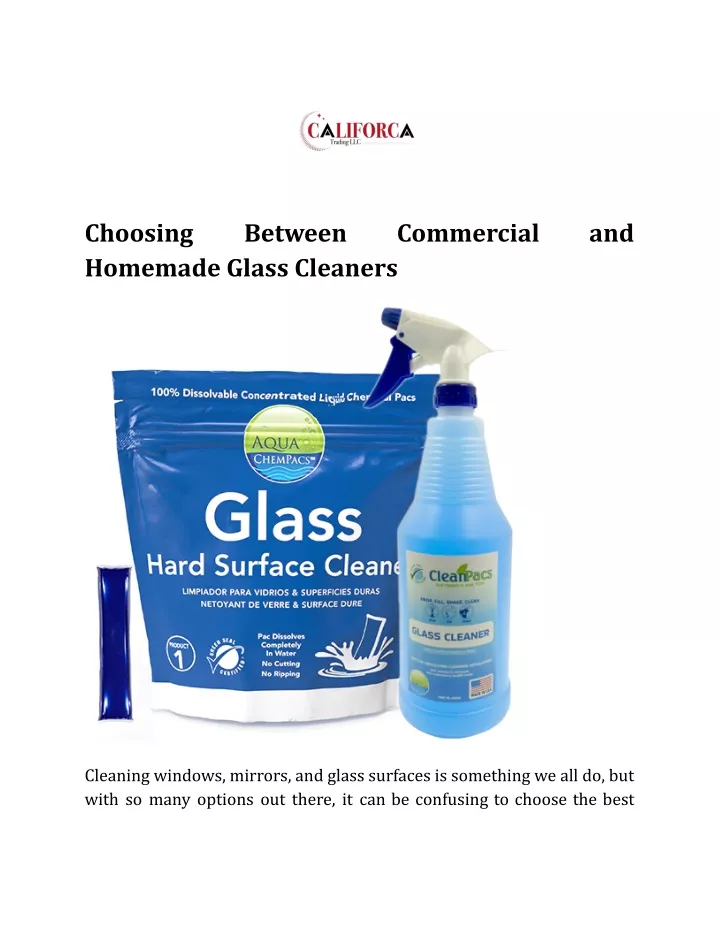 choosing homemade glass cleaners