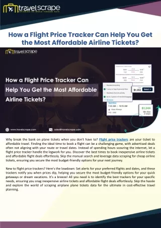 How a Flight Price Tracker Can Help You Get the Most Affordable Airline Tickets