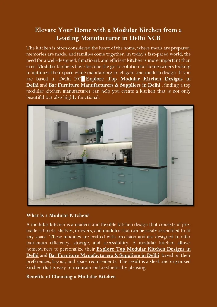 PPT - Elevate Your Home with a Modular Kitchen from a Leading ...