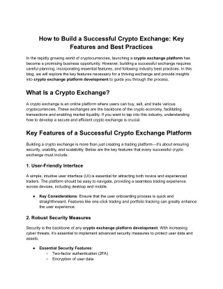 how to build a successful crypto exchange