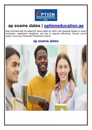 ap exams dates optioneducation ae