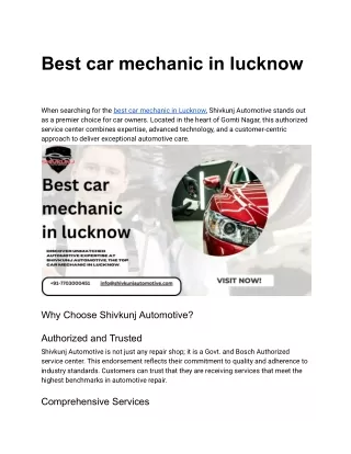 Best car mechanic in lucknow pdf